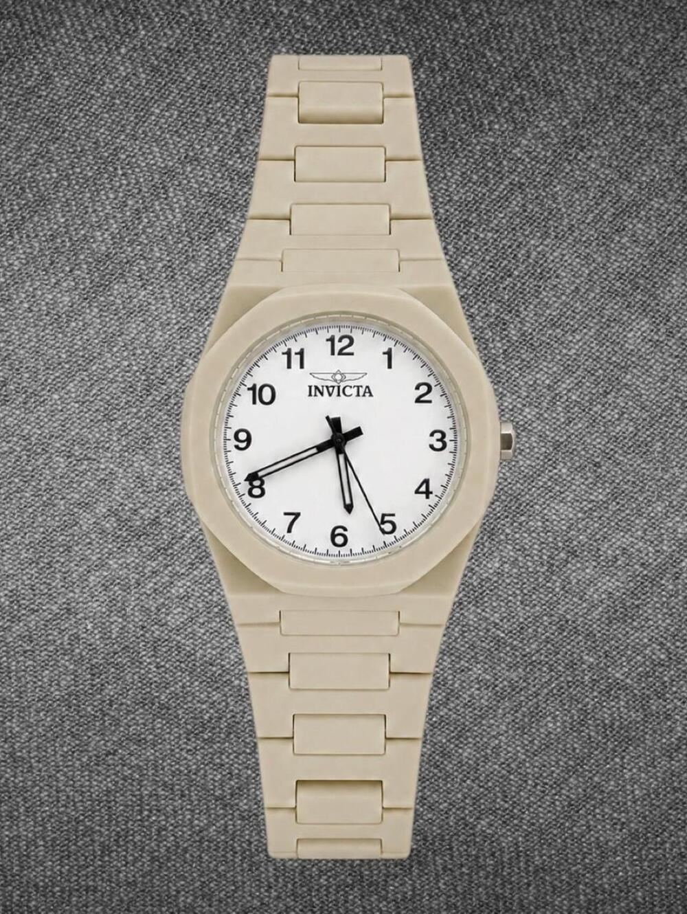 Invicta Beige Monochrome Analog Bracelet Watch White Dial